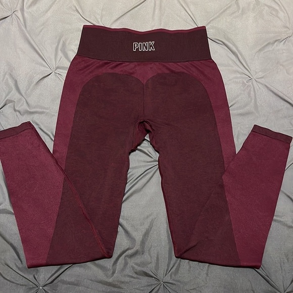 Victoria’s Secret Pink Seamless Work Out Tight Plum Purple Leggings Small - Picture 2 of 6